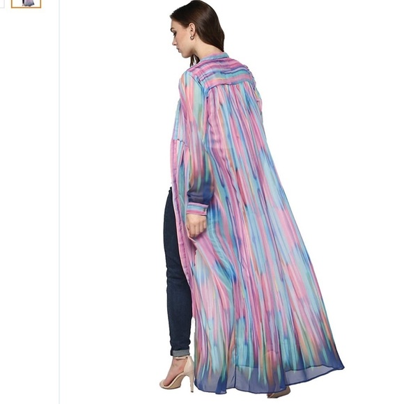 “LABEL RITU KUMAR” Sheer Kimono Kaftan Shrug - Picture 2 of 16